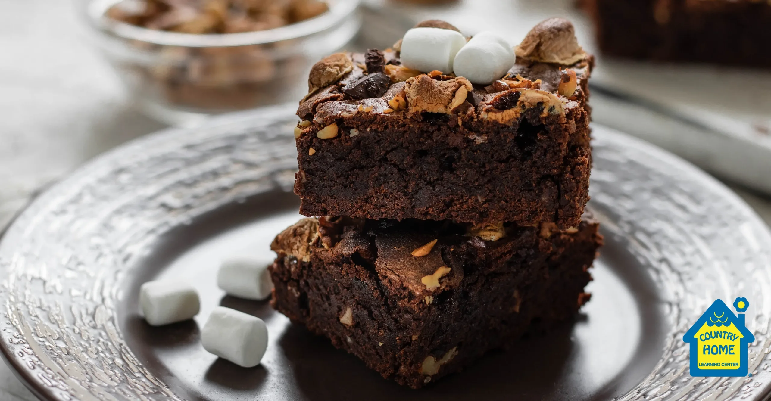 s'mores brownies on a kitchen plate for National Brownie Day