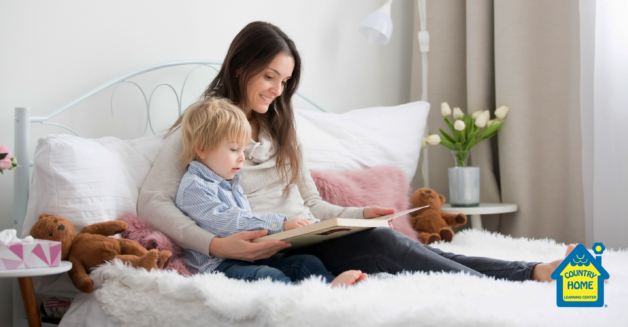 mother reading aloud to her child