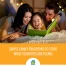 Mom and dad reading with daughter at night before bed.